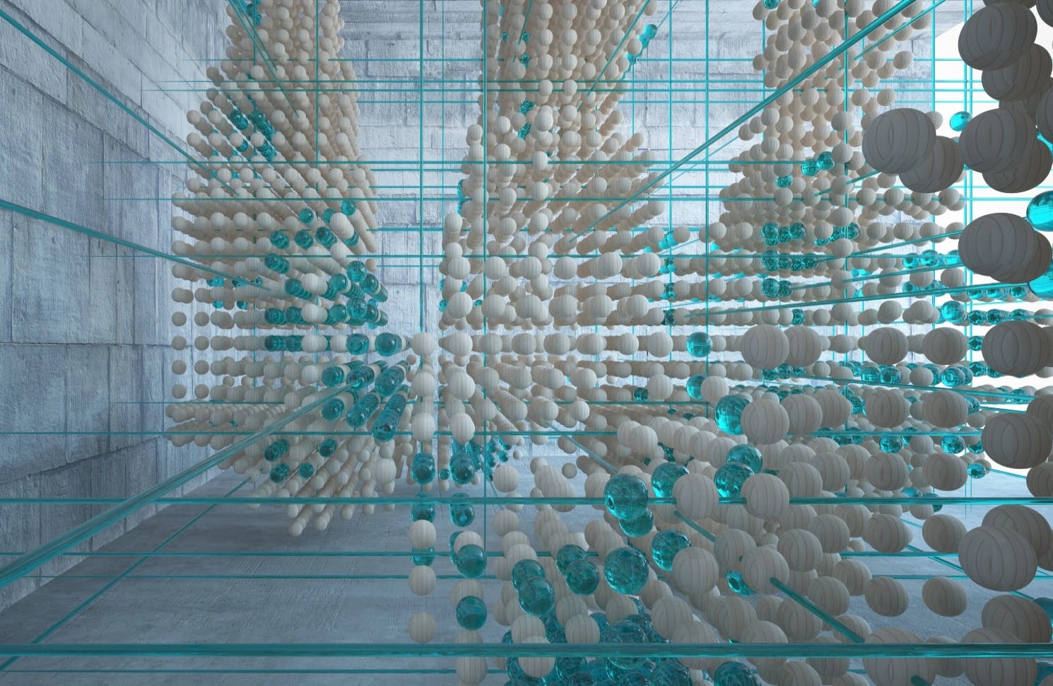 Large glass and wooden beads representing SaaS data fragmentation