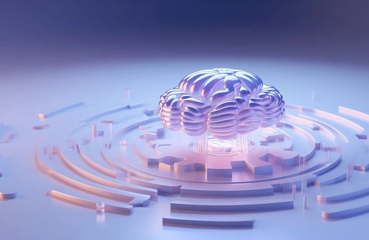 plastic brain on top of a maze representing AI in design operations