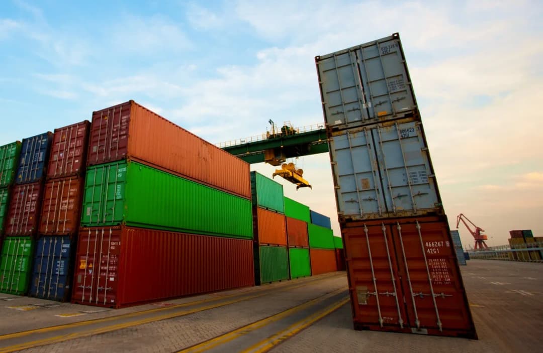 shipping containers at a shipping yard