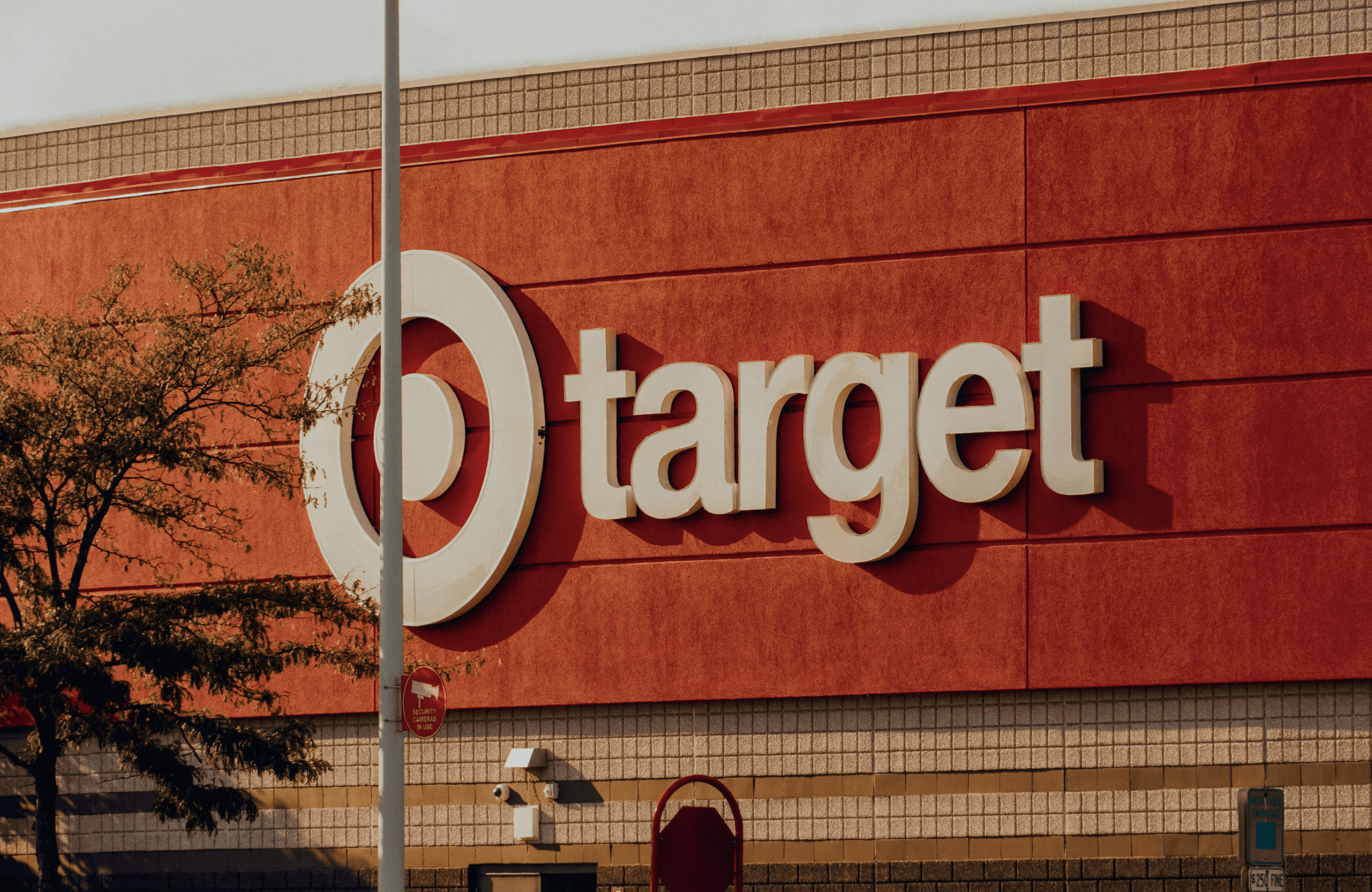 Exterior view of the Target sign on a Target building