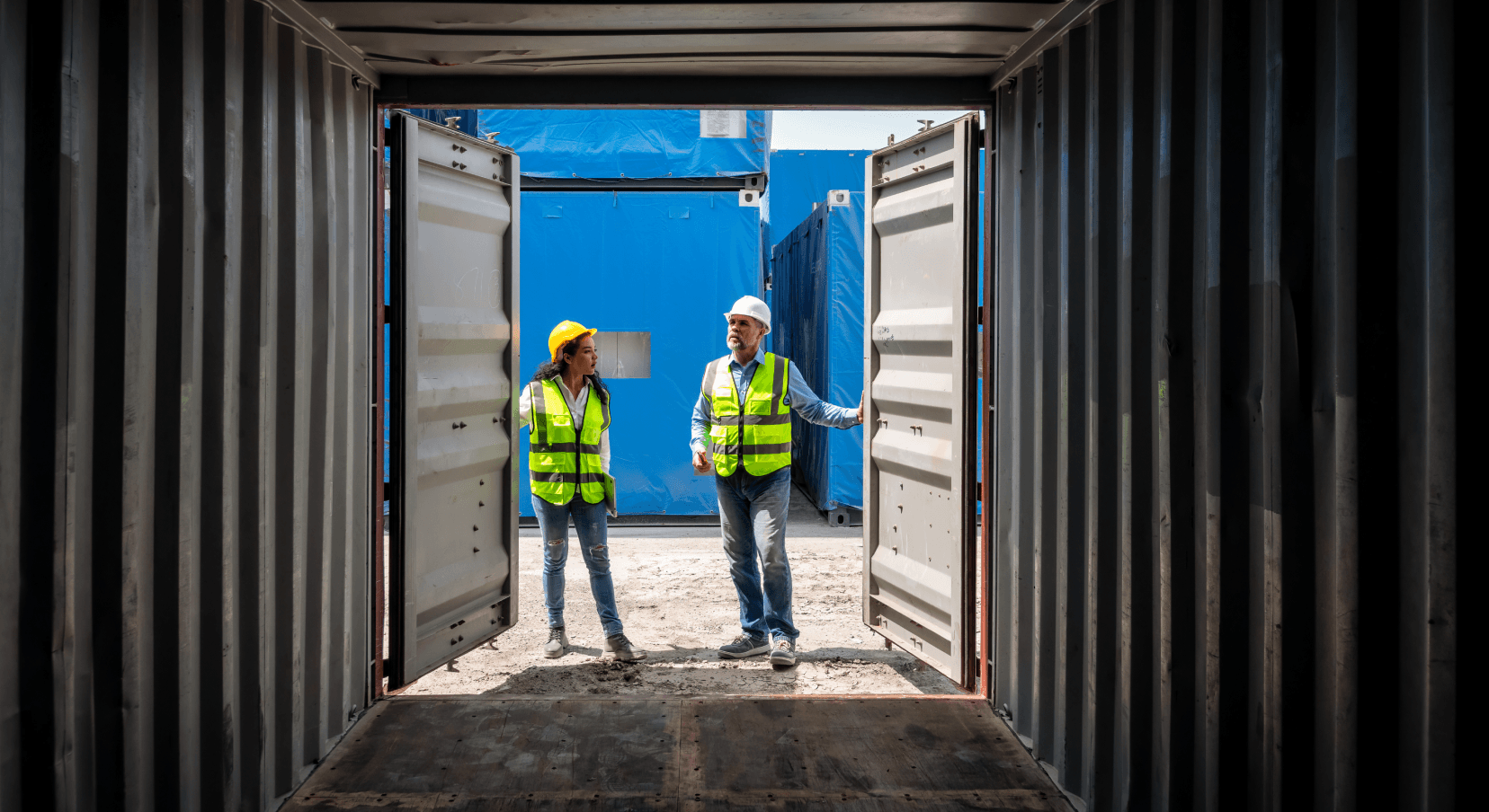 workers in storage unit