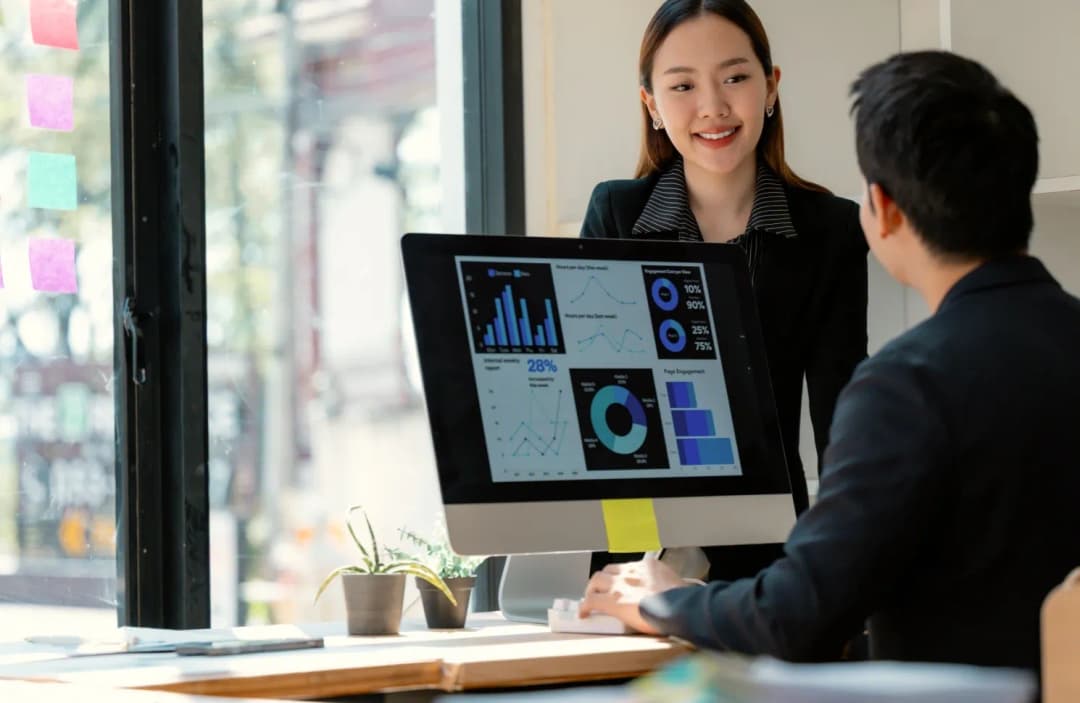 young female developer using soft skills