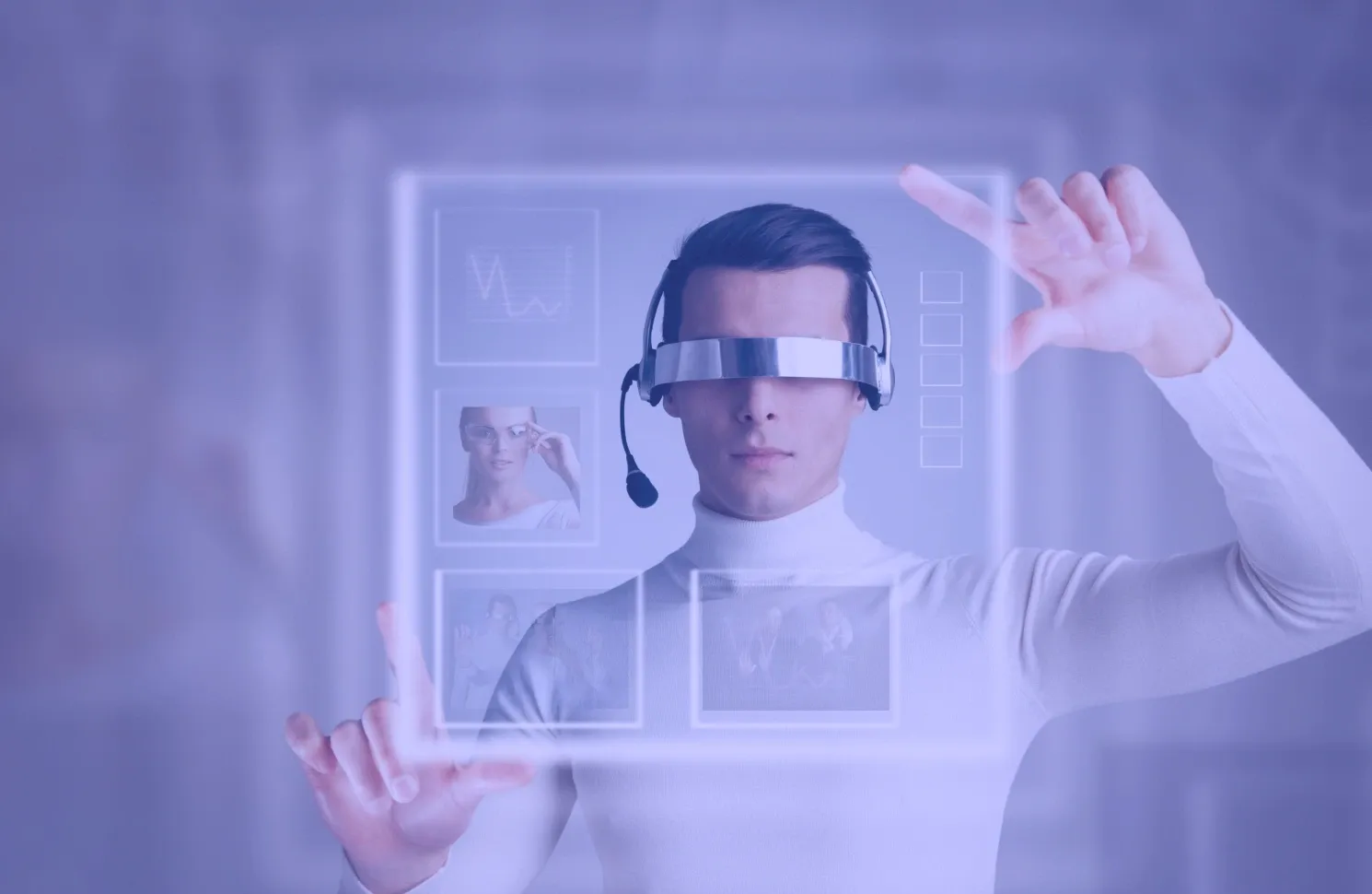 man assessing ai results on screen