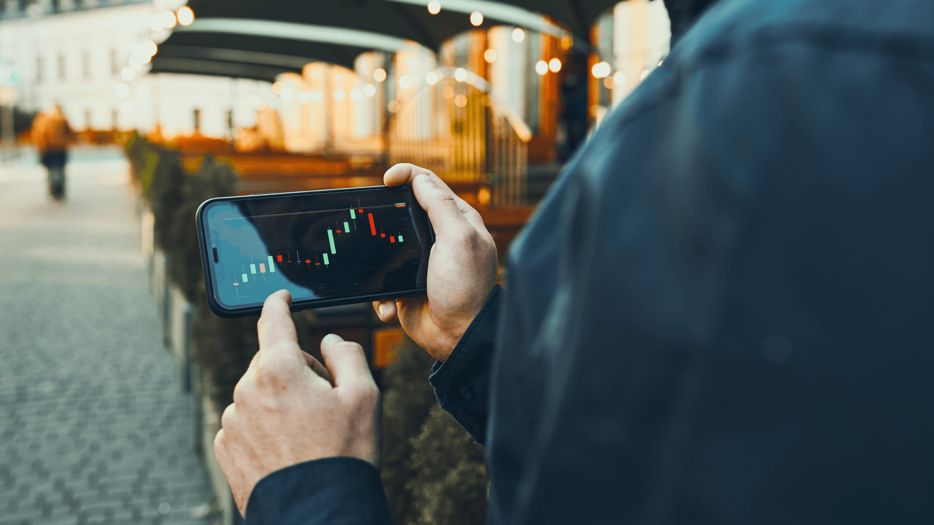 investments on phone display